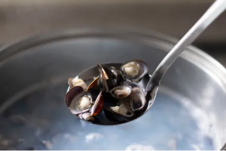 茹でたしじみの写真