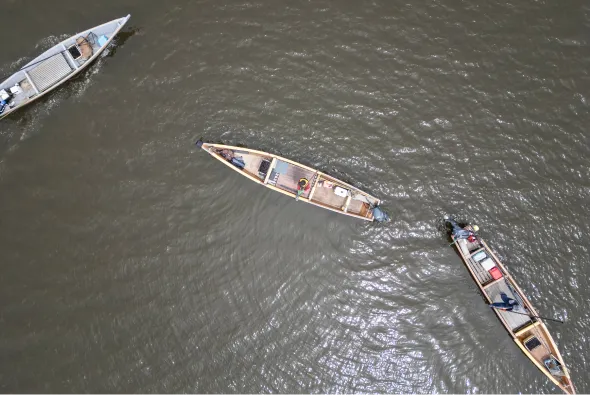 しじみ漁の様子